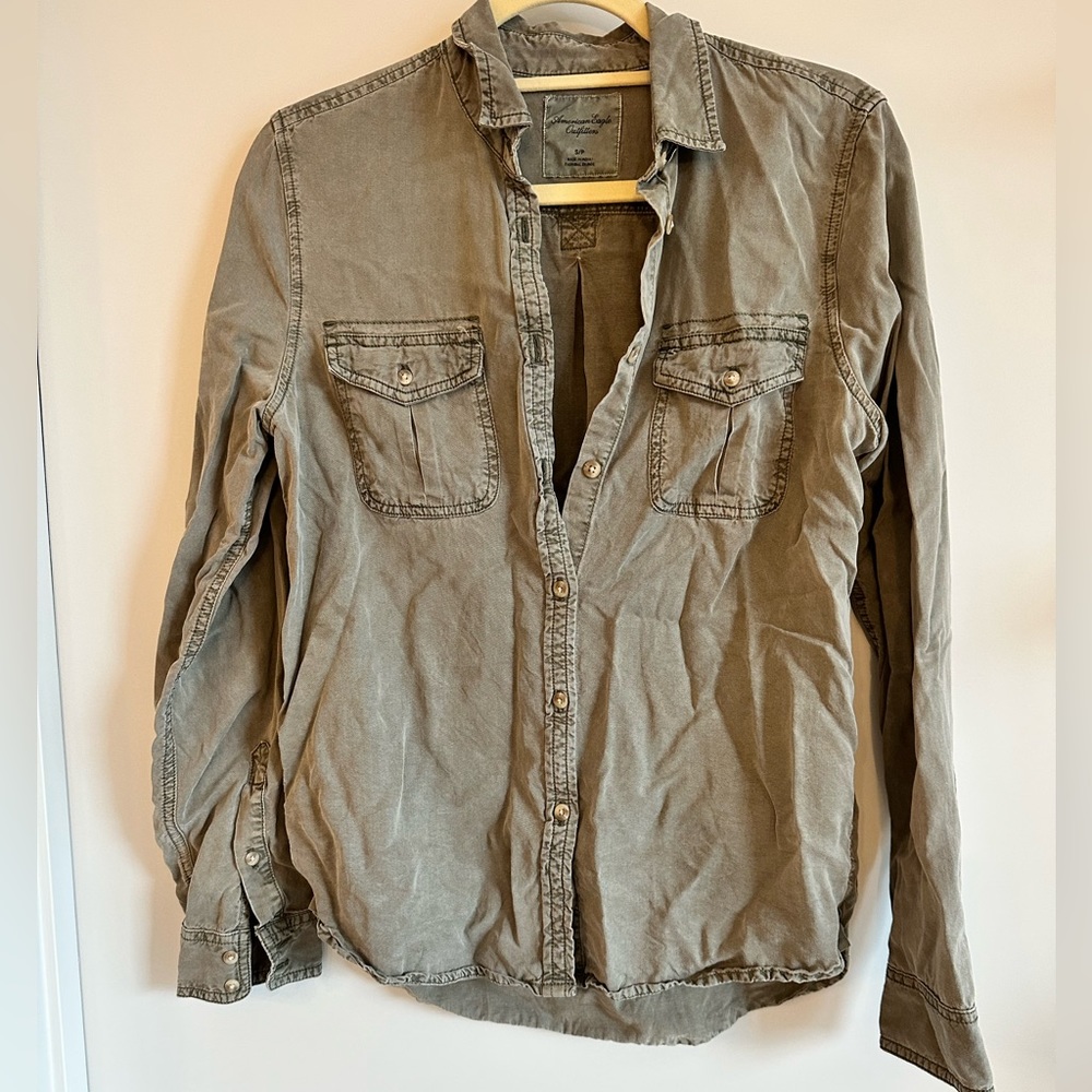 Army Green Button Up - image 1